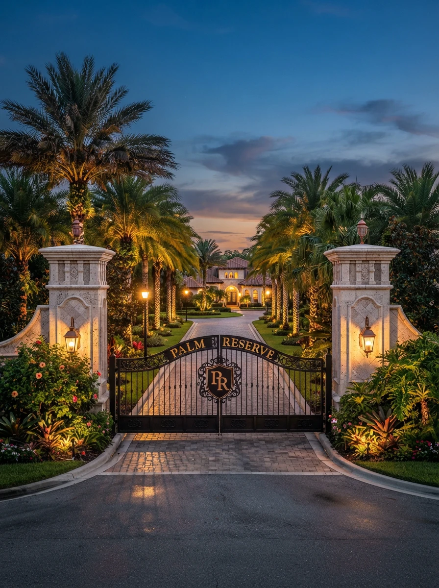 Gated entrance to a Tampa luxury community