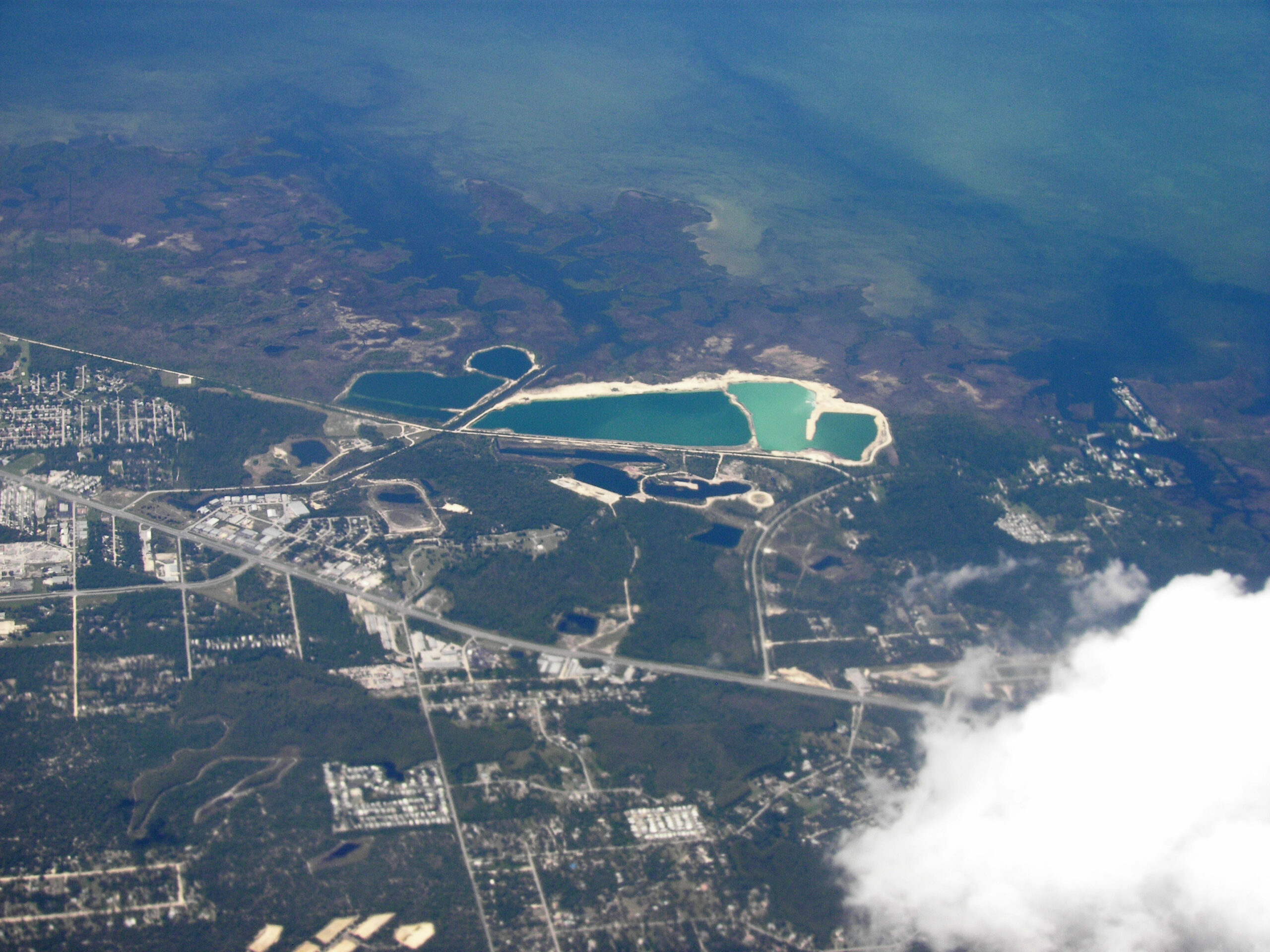 Aerial view of the Villages of Pasadena Hills master-planned growth area in eastern Pasco County